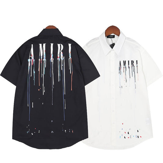 CASA-AMIRI 2025 New High Quality Cotton Flower Logo Shirt