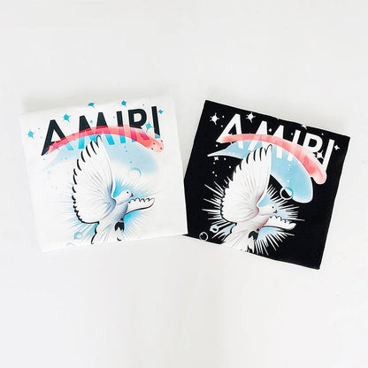 CASA-AMIRI 2025 New High Quality Cotton Flower Logo T-Shirt