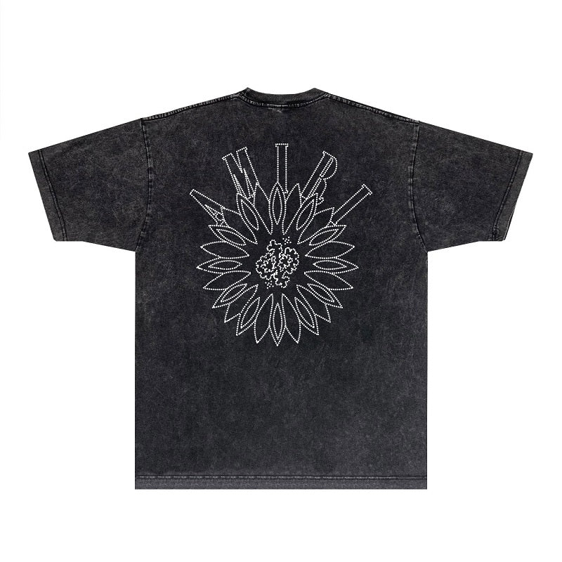 CASA-AMIRI 2025 New High Quality Cotton Flower Logo T-Shirt D051