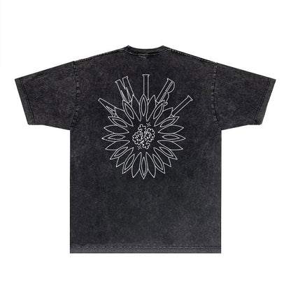 CASA-AMIRI 2025 New High Quality Cotton Flower Logo T-Shirt D051