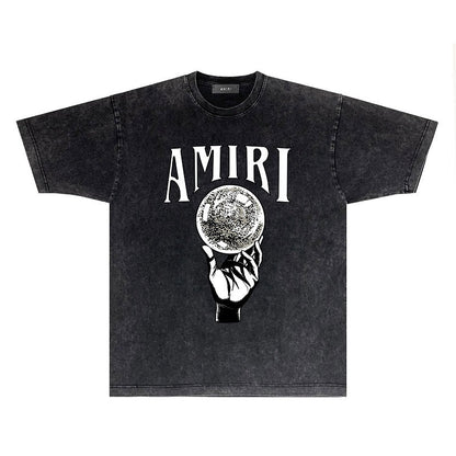 CASA-AMIRI 2025 New High Quality Cotton Flower Logo T-Shirt D074