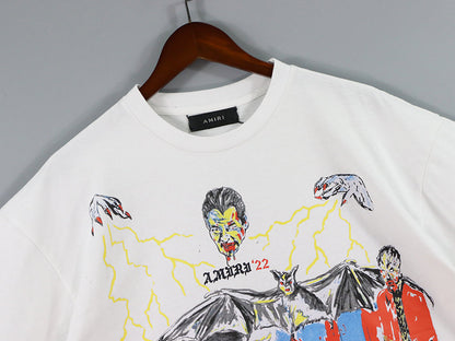 CASA-AMIRI 2025 New High Quality Cotton Flower Logo T-Shirt