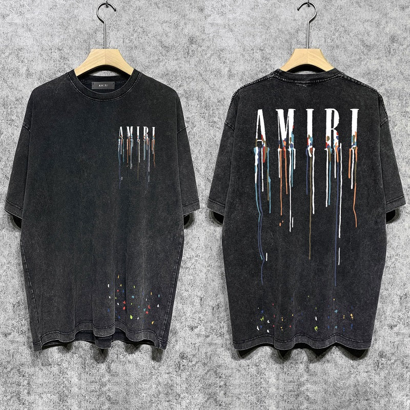 CASA-AMIRI 2025 New High Quality Cotton Flower Logo T-Shirt D009