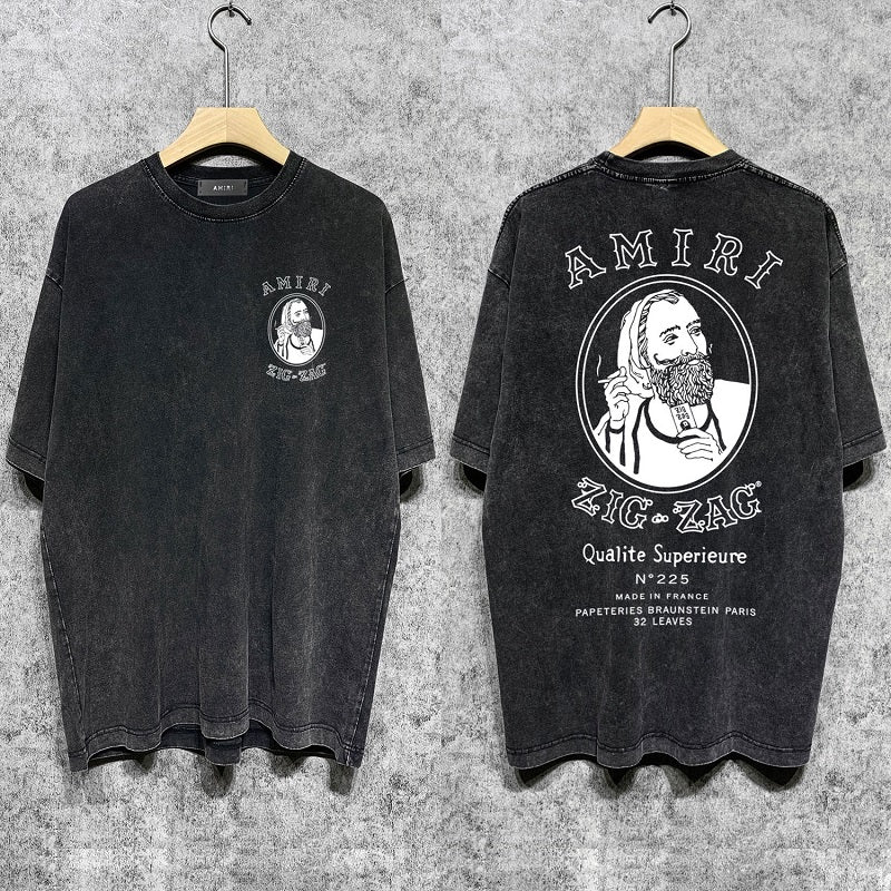 CASA-AMIRI 2025 New High Quality Cotton Flower Logo T-Shirt D07