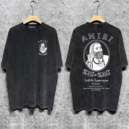 CASA-AMIRI 2025 New High Quality Cotton Flower Logo T-Shirt D07