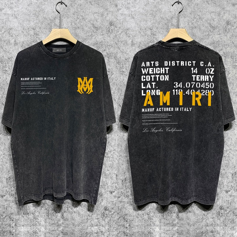 CASA-AMIRI 2025 New High Quality Cotton Flower Logo T-Shirt D054