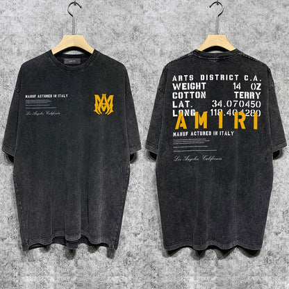 CASA-AMIRI 2025 New High Quality Cotton Flower Logo T-Shirt D054