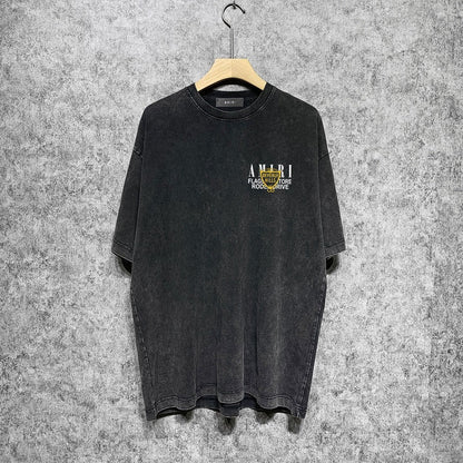CASA-AMIRI 2025 New High Quality Cotton Flower Logo T-Shirt D001