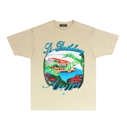CASA-AMIRI 2025 New High Quality Cotton Flower Logo T-Shirt