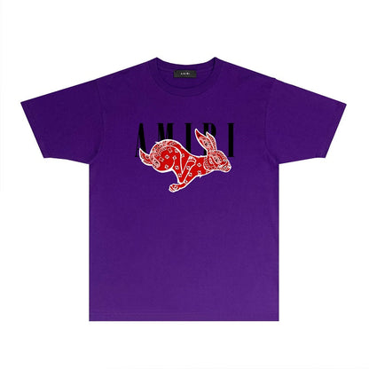 CASA-AMIRI 2025 New High Quality Cotton Flower Logo T-Shirt 076