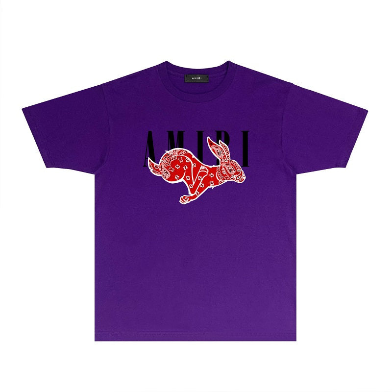 CASA-AMIRI 2025 New High Quality Cotton Flower Logo T-Shirt 076
