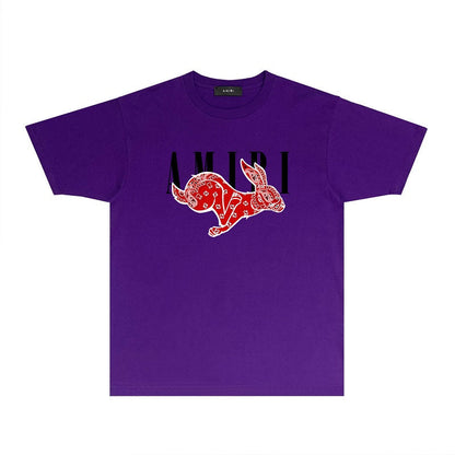 CASA-AMIRI 2025 New High Quality Cotton Flower Logo T-Shirt 076