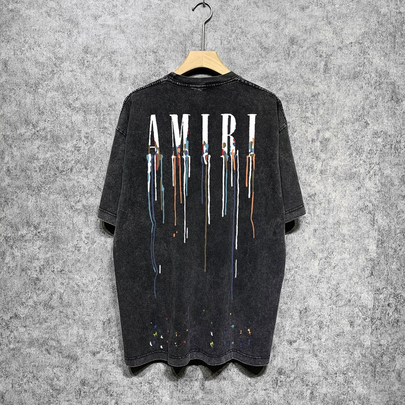 CASA-AMIRI 2025 New High Quality Cotton Flower Logo T-Shirt D009