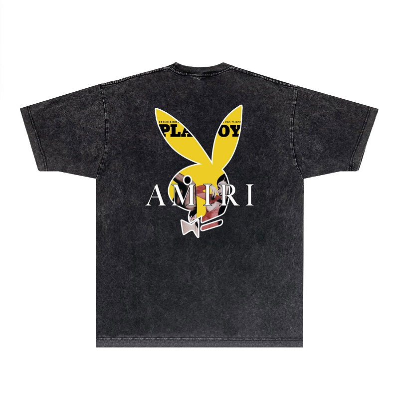 CASA-AMIRI 2025 New High Quality Cotton Flower Logo T-Shirt D010