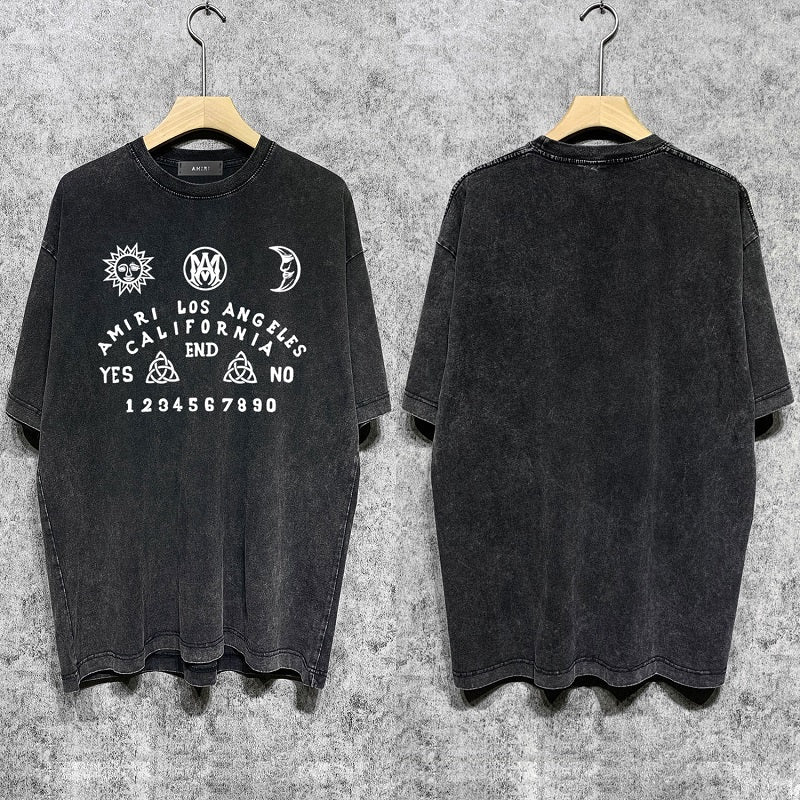 CASA-AMIRI 2025 New High Quality Cotton Flower Logo T-Shirt D073