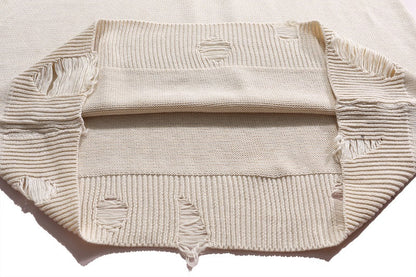 CASA-AMIRI 2025 NEW distressed sweater
