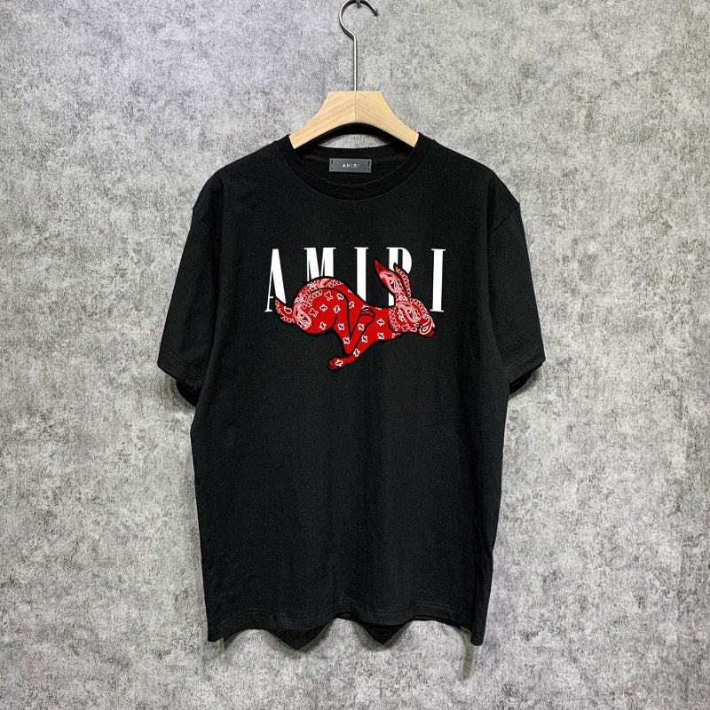 CASA-AMIRI 2025 New High Quality Cotton Flower Logo T-Shirt 076