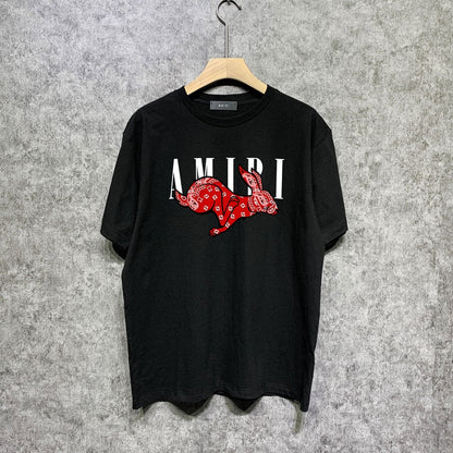 CASA-AMIRI 2025 New High Quality Cotton Flower Logo T-Shirt 076