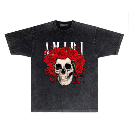 CASA-AMIRI 2025 New High Quality Cotton Flower Logo T-Shirt D030