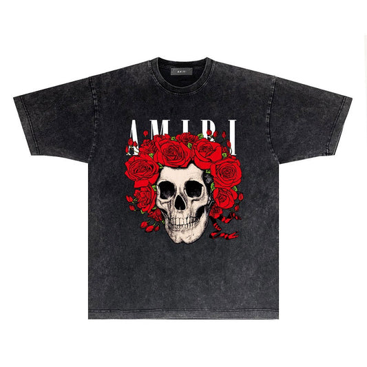 CASA-AMIRI 2025 New High Quality Cotton Flower Logo T-Shirt D030