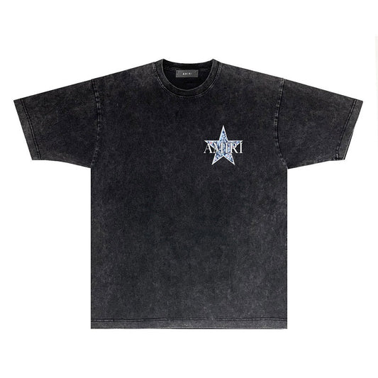 CASA-AMIRI 2025 New High Quality Cotton Flower Logo T-Shirt D031