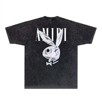 CASA-AMIRI 2025 New High Quality Cotton Flower Logo T-Shirt D011