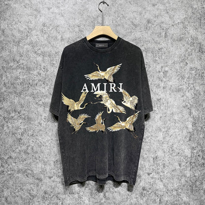 CASA-AMIRI 2025 New High Quality Cotton Flower Logo T-Shirt D007