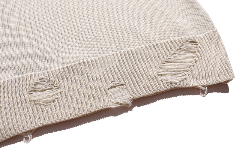 CASA-AMIRI 2025 NEW distressed sweater