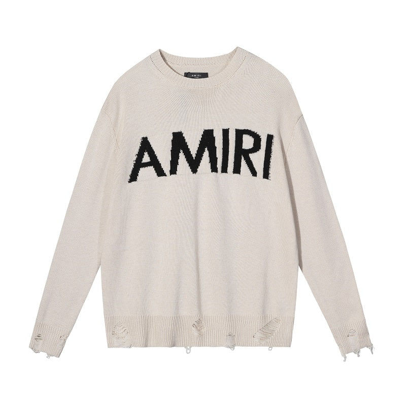 CASA-AMIRI 2025 NEW distressed sweater