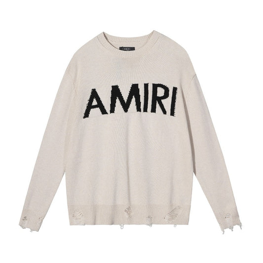 CASA-AMIRI 2025 NEW distressed sweater