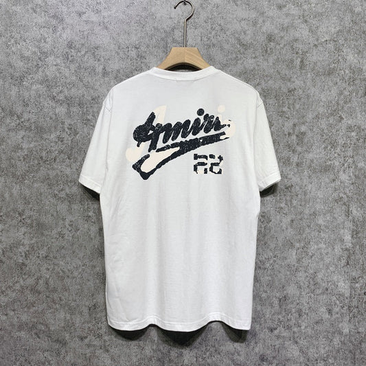 CASA-AMIRI 2025 New High Quality Cotton Flower Logo T-Shirt 082