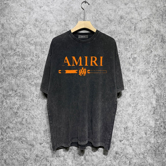 CASA-AMIRI 2025 New High Quality Cotton Flower Logo T-Shirt D081