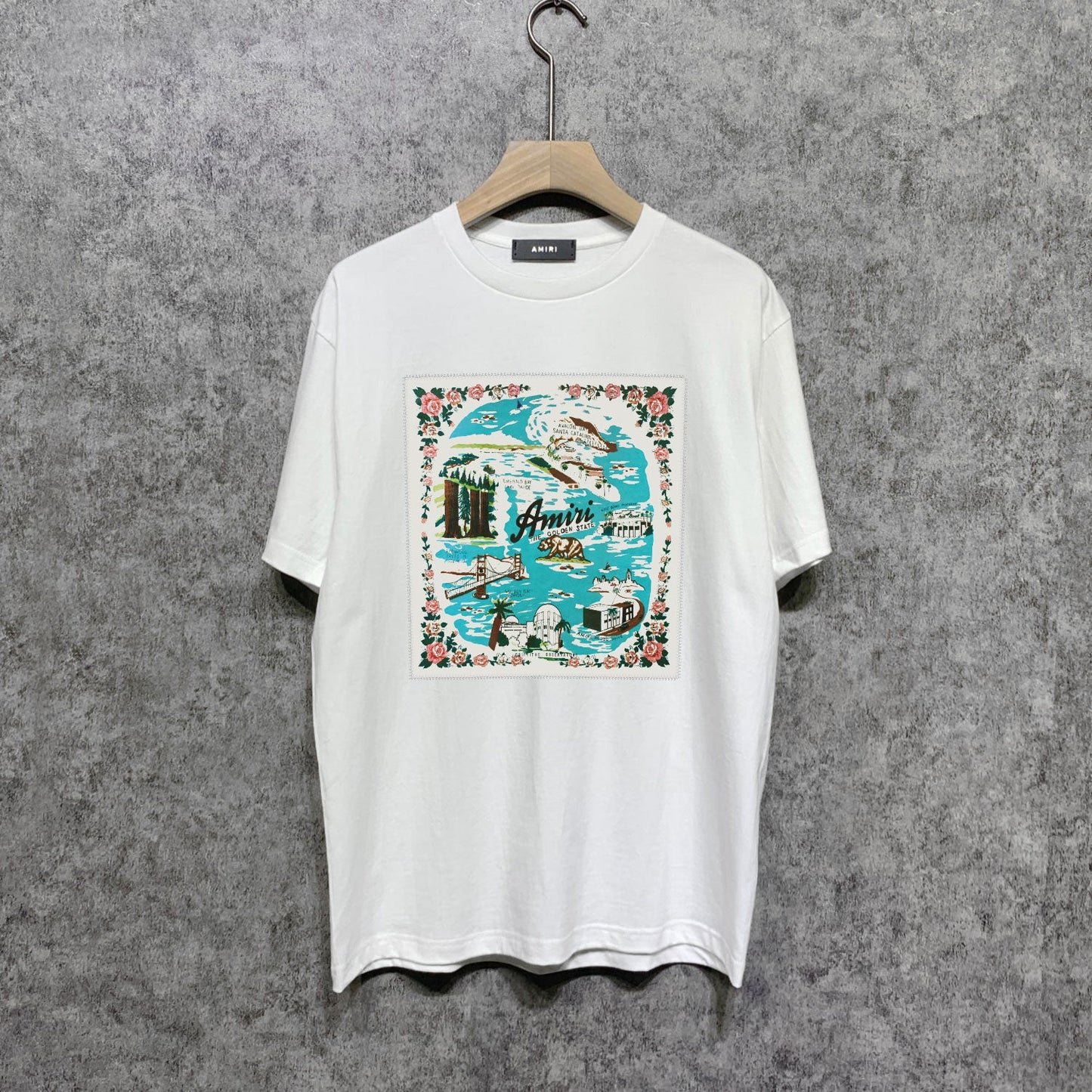CASA-AMIRI 2025 New High Quality Cotton Flower Logo T-Shirt