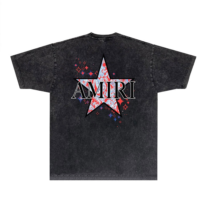 CASA-AMIRI 2025 New High Quality Cotton Flower Logo T-Shirt D031