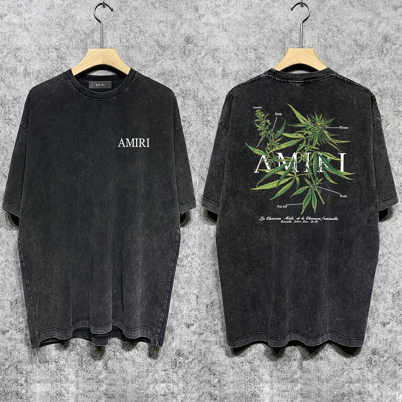 CASA-AMIRI 2025 New High Quality Cotton Flower Logo T-Shirt D062