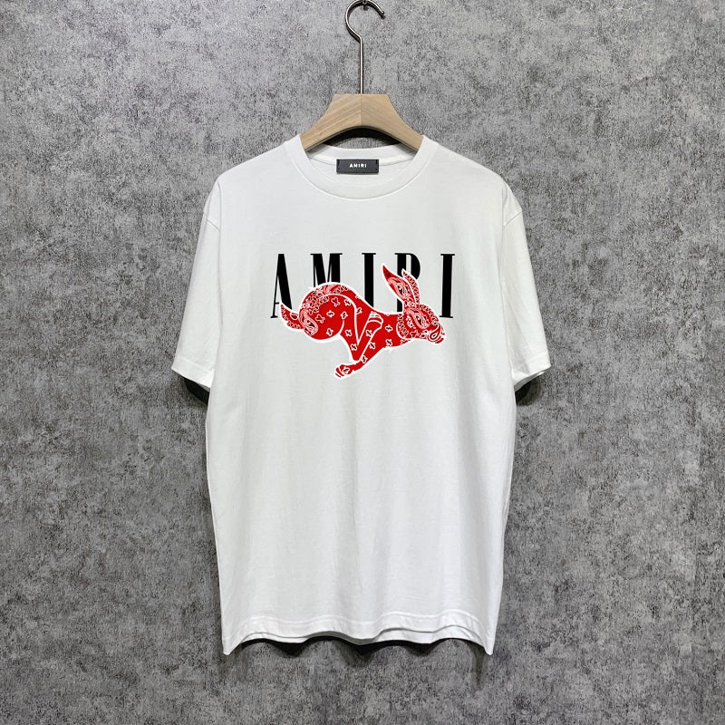 CASA-AMIRI 2025 New High Quality Cotton Flower Logo T-Shirt 076