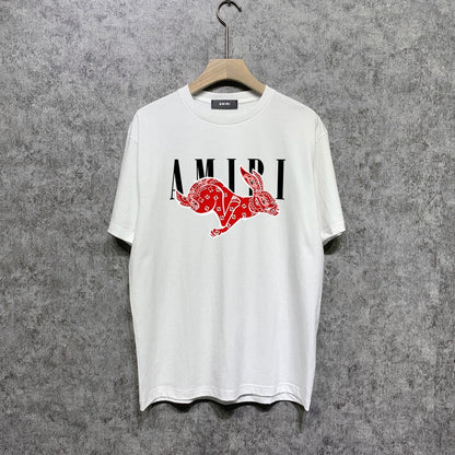 CASA-AMIRI 2025 New High Quality Cotton Flower Logo T-Shirt 076