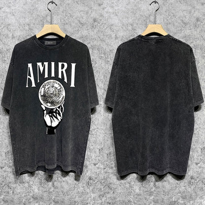 CASA-AMIRI 2025 New High Quality Cotton Flower Logo T-Shirt D074