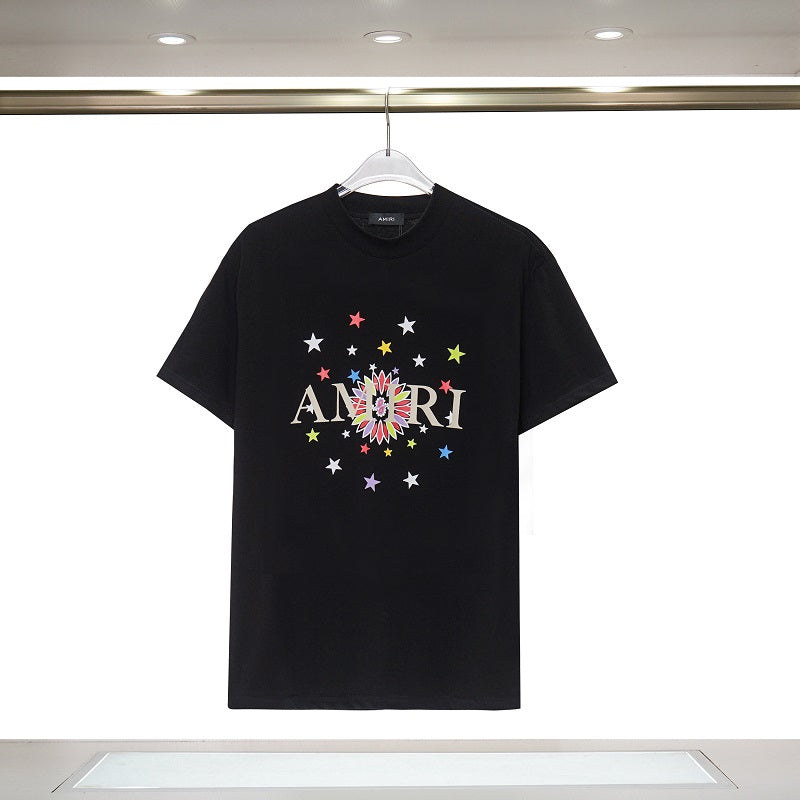 CASA-AMIRI 2025 New High Quality Cotton Flower Logo T-Shirt