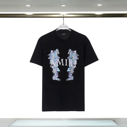 CASA-AMIRI 2025 New High Quality Cotton Flower Logo T-Shirt