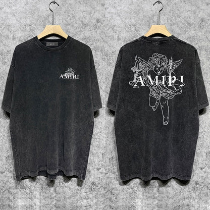 CASA-AMIRI 2025 New High Quality Cotton Flower Logo T-Shirt D026