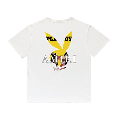 CASA-AMIRI 2025 New High Quality Cotton Flower Logo T-Shirt