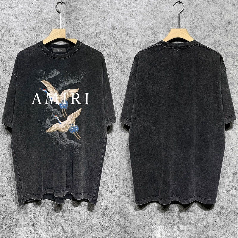 CASA-AMIRI 2025 New High Quality Cotton Flower Logo T-Shirt D008