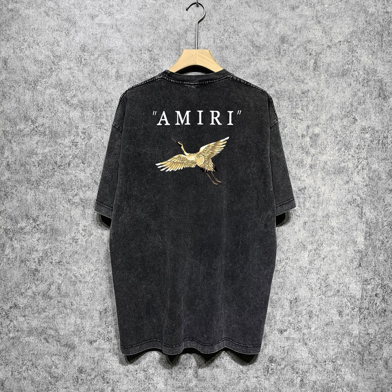 CASA-AMIRI 2025 New High Quality Cotton Flower Logo T-Shirt D007
