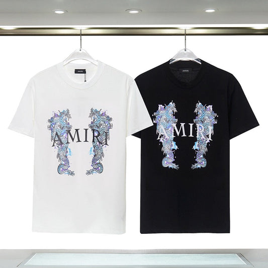 CASA-AMIRI 2025 New High Quality Cotton Flower Logo T-Shirt