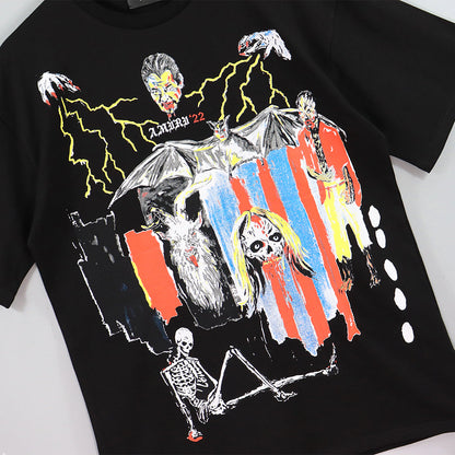 CASA-AMIRI 2025 New High Quality Cotton Flower Logo T-Shirt