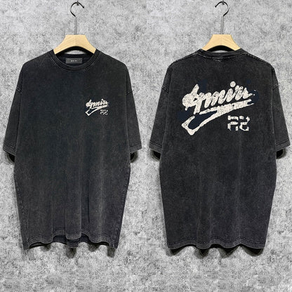 CASA-AMIRI 2025 New High Quality Cotton Flower Logo T-Shirt D082
