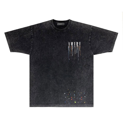 CASA-AMIRI 2025 New High Quality Cotton Flower Logo T-Shirt D009