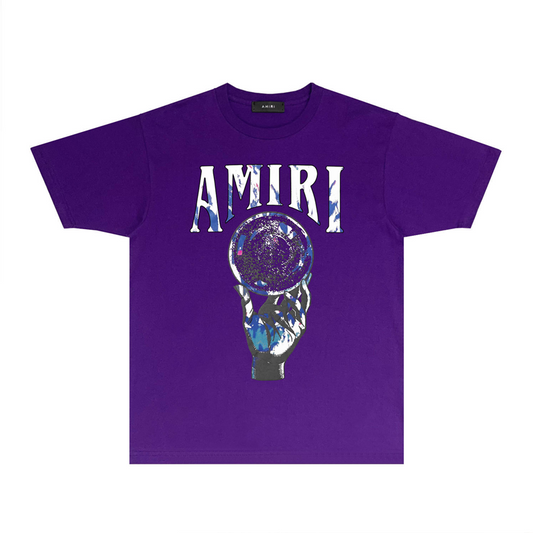 CASA-AMIRI 2025 New High Quality Cotton Flower Logo T-Shirt 074