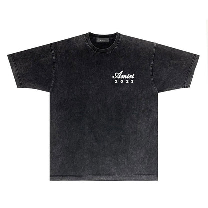 CASA-AMIRI 2025 New High Quality Cotton Flower Logo T-Shirt D079